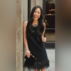 J Crew dress with feather trim.  Parties.  Halloween costume.  Flapper.